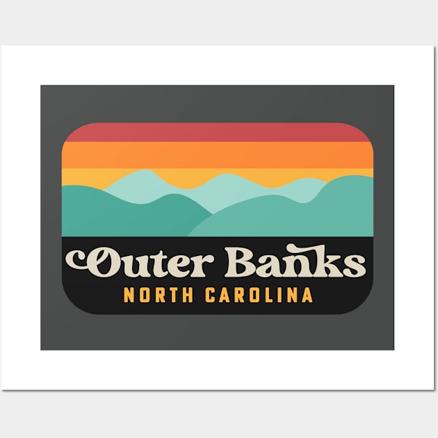 Outer Banks NC Retro OBX North Carolina Wall Art by PodDesignShop